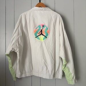 Vintage Air Jordan Jacket X-Large Mens White Green Sport DNA Windbreaker